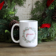 Load image into Gallery viewer, Peace Watercolor Wreath Mug