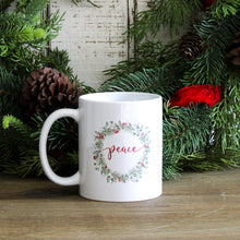 Load image into Gallery viewer, Peace Watercolor Wreath Mug